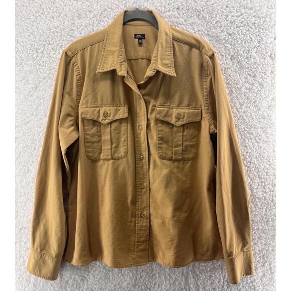L.L. Bean Tops - LL BEAN Shirt Women's Size 14 Button Down Long Sleeve Cotton Yellow